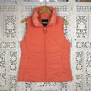 Talbots‎ NWT Creamsicle Orange Full Zip Genuine Down Puffer Vest Sz Medium